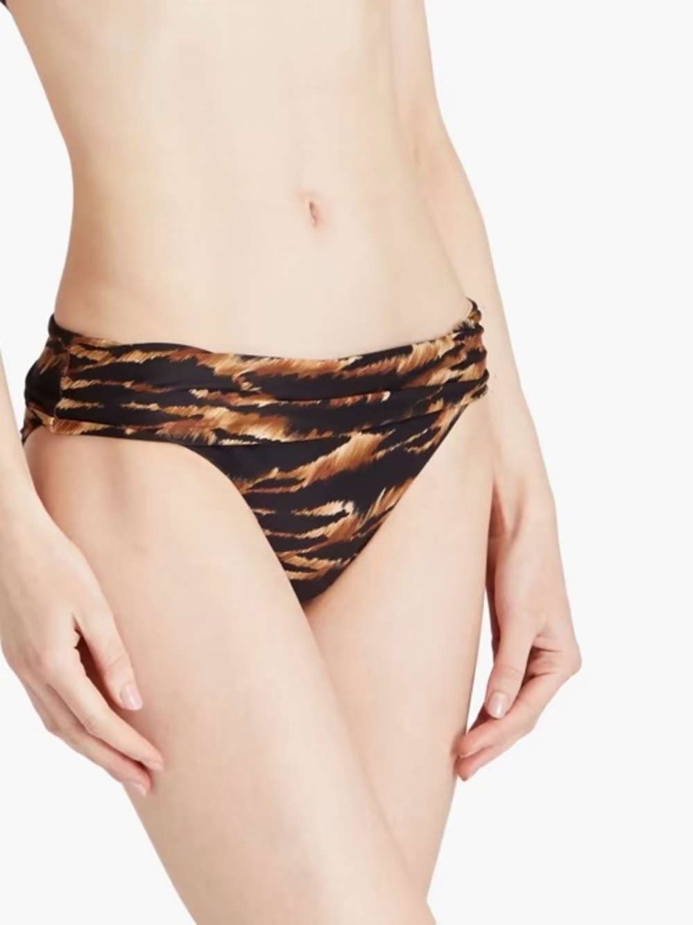 NWT Melissa Odabash ‘Brussels Safari Tiger-Print Mid-Rise Bikini Briefs’ Sz 14